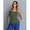 MEROKEETY Women’s Ribbed Knit Tank Tops 2026 Square Neck Sleeveless Summer Basic Shirts Sweater Vest(Green)