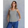 MEROKEETY Women’s Ribbed Knit Tank Tops 2026 Square Neck Sleeveless Summer Basic Shirts Sweater Vest(Grey)