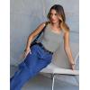 MEROKEETY Women’s Ribbed Knit Tank Tops 2026 Square Neck Sleeveless Summer Basic Shirts Sweater Vest(Grey)