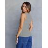 MEROKEETY Women’s Ribbed Knit Tank Tops 2026 Square Neck Sleeveless Summer Basic Shirts Sweater Vest(Grey)