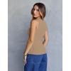 MEROKEETY Women’s Ribbed Knit Tank Tops 2026 Square Neck Sleeveless Summer Basic Shirts Sweater Vest(Khaki)
