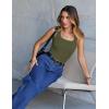 MEROKEETY Women’s Ribbed Knit Tank Tops 2026 Square Neck Sleeveless Summer Basic Shirts Sweater Vest(Olive)