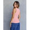 MEROKEETY Women’s Ribbed Knit Tank Tops 2026 Square Neck Sleeveless Summer Basic Shirts Sweater Vest(Pink)