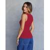 MEROKEETY Women’s Ribbed Knit Tank Tops 2026 Square Neck Sleeveless Summer Basic Shirts Sweater Vest(Red)