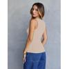 MEROKEETY Women’s Ribbed Knit Tank Tops 2026 Square Neck Sleeveless Summer Basic Shirts Sweater Vest(Sand)