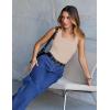 MEROKEETY Women’s Ribbed Knit Tank Tops 2026 Square Neck Sleeveless Summer Basic Shirts Sweater Vest(Sand)