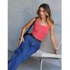 MEROKEETY Women’s Ribbed Knit Tank Tops 2026 Square Neck Sleeveless Summer Basic Shirts Sweater Vest(Watermelon)
