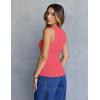 MEROKEETY Women’s Ribbed Knit Tank Tops 2026 Square Neck Sleeveless Summer Basic Shirts Sweater Vest(Watermelon)