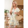 MEROKEETY Womens Romper Summer 2026 Casual Cap Sleeve V neck Button Short Jumpsuit Beach Vacation Outfits with Pockets(Beige Floral)