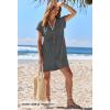 MEROKEETY Womens Romper Summer 2026 Casual Cap Sleeve V neck Button Short Jumpsuit Beach Vacation Outfits with Pockets(Charcoal)