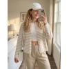 MEROKEETY Womens Striped Cardigan Sweaters 2026 Button Lightweight Long Sleeve Loose Knit Fall Sweater Clothes(Beige)