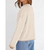 MEROKEETY Womens Striped Cardigan Sweaters 2026 Button Lightweight Long Sleeve Loose Knit Fall Sweater Clothes(Beige)