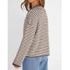 MEROKEETY Womens Striped Cardigan Sweaters 2026 Button Lightweight Long Sleeve Loose Knit Fall Sweater Clothes(Brown)