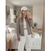 MEROKEETY Womens Striped Cardigan Sweaters 2026 Button Lightweight Long Sleeve Loose Knit Fall Sweater Clothes(Coffee)