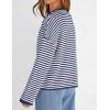 MEROKEETY Womens Striped Cardigan Sweaters 2026 Button Lightweight Long Sleeve Loose Knit Fall Sweater Clothes(Navy)