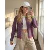 MEROKEETY Womens Striped Cardigan Sweaters 2026 Button Lightweight Long Sleeve Loose Knit Fall Sweater Clothes(Pinkgreen)