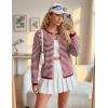 MEROKEETY Womens Striped Cardigan Sweaters 2026 Button Lightweight Long Sleeve Loose Knit Fall Sweater Clothes(Red)