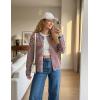 MEROKEETY Womens Striped Cardigan Sweaters 2026 Button Lightweight Long Sleeve Loose Knit Fall Sweater Clothes(Wineblue)