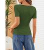 MEROKEETY Women’s Summer Asymmetrical Short Sleeve Tops 2026 Casual Dressy Ruched Fitted Y2K Going Out Date Night T Shirts(Green)