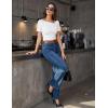 MEROKEETY Women’s Summer Asymmetrical Short Sleeve Tops 2026 Casual Dressy Ruched Fitted Y2K Going Out Date Night T Shirts(White)