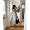 MEROKEETY Women’s Summer Boho Midi Dress 2026 Casual Floral Square Neck Sleeveless Smocked Flowy Ruffle Beach Long Dresses(Green)