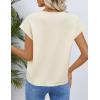 MEROKEETY Women’s Summer Lightweight Cardigan Tops 2026 Cap Sleeve Business Casual Blouse Button Down Trendy Shirt(Beige)