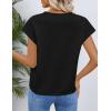 MEROKEETY Women’s Summer Lightweight Cardigan Tops 2026 Cap Sleeve Business Casual Blouse Button Down Trendy Shirt(Black)