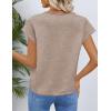 MEROKEETY Women’s Summer Lightweight Cardigan Tops 2026 Cap Sleeve Business Casual Blouse Button Down Trendy Shirt(Darkkhaki)