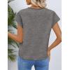 MEROKEETY Women’s Summer Lightweight Cardigan Tops 2026 Cap Sleeve Business Casual Blouse Button Down Trendy Shirt(Grey)