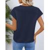 MEROKEETY Women’s Summer Lightweight Cardigan Tops 2026 Cap Sleeve Business Casual Blouse Button Down Trendy Shirt(Navy)