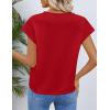 MEROKEETY Women’s Summer Lightweight Cardigan Tops 2026 Cap Sleeve Business Casual Blouse Button Down Trendy Shirt(Red)