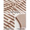 MEROKEETY Women’s Summer Lightweight Cardigan Tops 2026 Cap Sleeve Business Casual Blouse Button Down Trendy Shirt(Stripebrown)