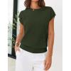 MEROKEETY Women’s Summer Short Sleeve Sweater Vest Flower Knit Loose Pullover Tank Tops 2026 Trendy Spring Cute Clothing(Army Green)