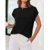 MEROKEETY Women’s Summer Short Sleeve Sweater Vest Flower Knit Loose Pullover Tank Tops 2026 Trendy Spring Cute Clothing(Black)