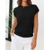 MEROKEETY Women’s Summer Short Sleeve Sweater Vest Flower Knit Loose Pullover Tank Tops 2026 Trendy Spring Cute Clothing(Black)