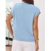 MEROKEETY Women’s Summer Short Sleeve Sweater Vest Flower Knit Loose Pullover Tank Tops 2026 Trendy Spring Cute Clothing(Blue)