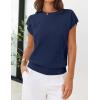 MEROKEETY Women’s Summer Short Sleeve Sweater Vest Flower Knit Loose Pullover Tank Tops 2026 Trendy Spring Cute Clothing(Navy)