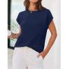 MEROKEETY Women’s Summer Short Sleeve Sweater Vest Flower Knit Loose Pullover Tank Tops 2026 Trendy Spring Cute Clothing(Navy)