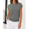 MEROKEETY Women’s Summer Short Sleeve Sweater Vest Flower Knit Loose Pullover Tank Tops 2026 Trendy Spring Cute Clothing(Solid Grey)