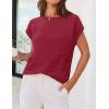 MEROKEETY Women’s Summer Short Sleeve Sweater Vest Flower Knit Loose Pullover Tank Tops 2026 Trendy Spring Cute Clothing(Wine Red)