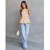 MEROKEETY Women’s Summer Sleeveless Tank Tops Crewneck Ruffle Flowy Peplum Babydoll Blouses Trendy Clothes(Apricot)