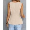MEROKEETY Women’s Summer Sleeveless Tank Tops Crewneck Ruffle Flowy Peplum Babydoll Blouses Trendy Clothes(Apricot)