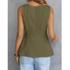 MEROKEETY Women’s Summer Sleeveless Tank Tops Crewneck Ruffle Flowy Peplum Babydoll Blouses Trendy Clothes(Army)
