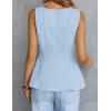MEROKEETY Women’s Summer Sleeveless Tank Tops Crewneck Ruffle Flowy Peplum Babydoll Blouses Trendy Clothes(Blue)