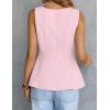 MEROKEETY Women’s Summer Sleeveless Tank Tops Crewneck Ruffle Flowy Peplum Babydoll Blouses Trendy Clothes(Pink)