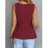 MEROKEETY Women’s Summer Sleeveless Tank Tops Crewneck Ruffle Flowy Peplum Babydoll Blouses Trendy Clothes(Wine)
