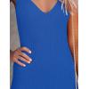MEROKEETY Womens Summer Spring Midi Dress 2026 Beach Vacation Bodycon V Neck Sleeveless Sexy Ribbed Knit Sweater Dresses(Blue)