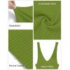 MEROKEETY Womens Summer Spring Midi Dress 2026 Beach Vacation Bodycon V Neck Sleeveless Sexy Ribbed Knit Sweater Dresses(Green)