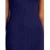 MEROKEETY Womens Summer Spring Midi Dress 2026 Beach Vacation Bodycon V Neck Sleeveless Sexy Ribbed Knit Sweater Dresses(Navy)