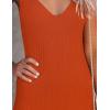 MEROKEETY Womens Summer Spring Midi Dress 2026 Beach Vacation Bodycon V Neck Sleeveless Sexy Ribbed Knit Sweater Dresses(Rust)